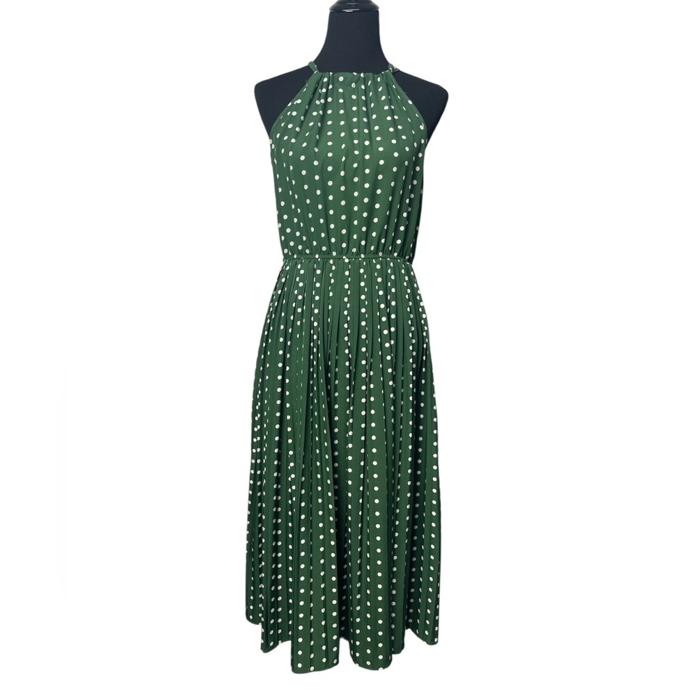 SHEIN Green Polka Dot Midi Dress